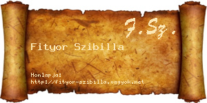 Fityor Szibilla névjegykártya